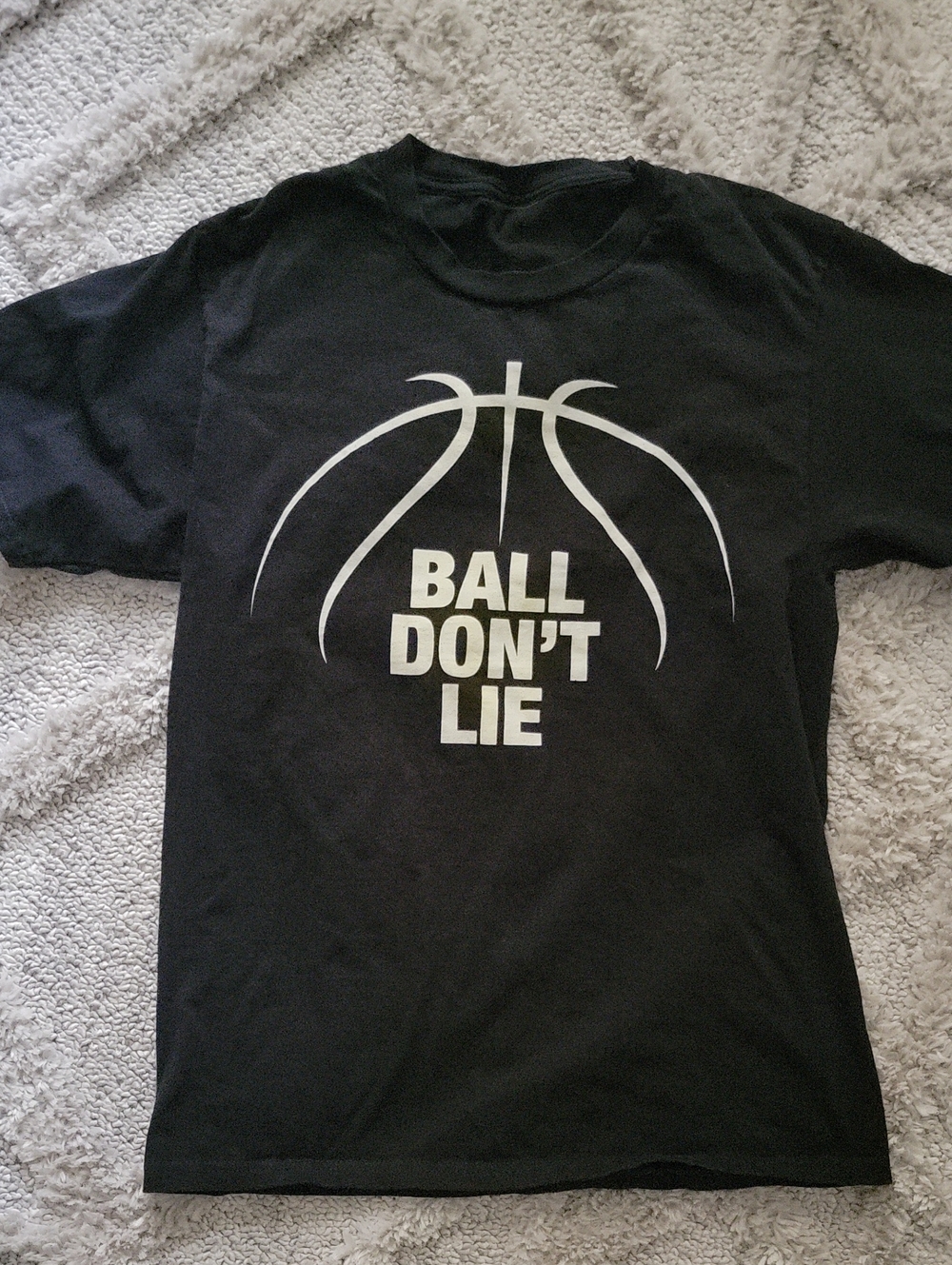 Black 'Ball Don't Lie' Graphic Basketball Tee, Adult Small